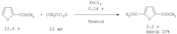 Способ получения метилового эфира 5-ацетилфуран-2-карбоновой кислоты (патент 2404173)