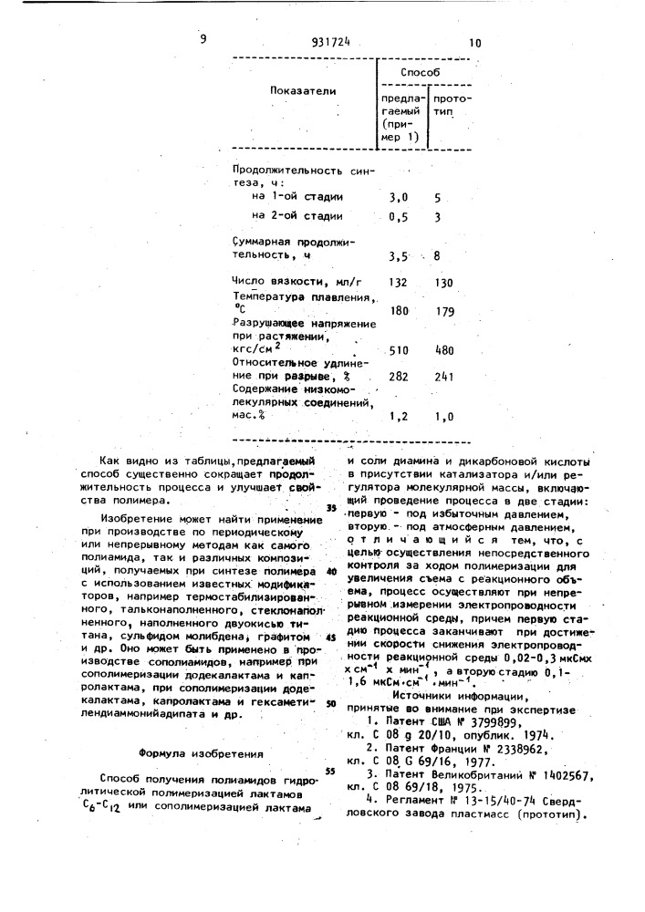 Способ получения полиамидов (патент 931724)