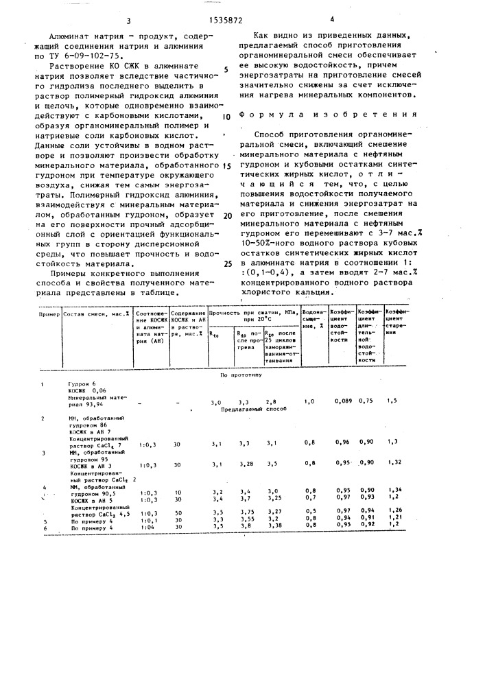 Способ приготовления органоминеральной смеси (патент 1535872)