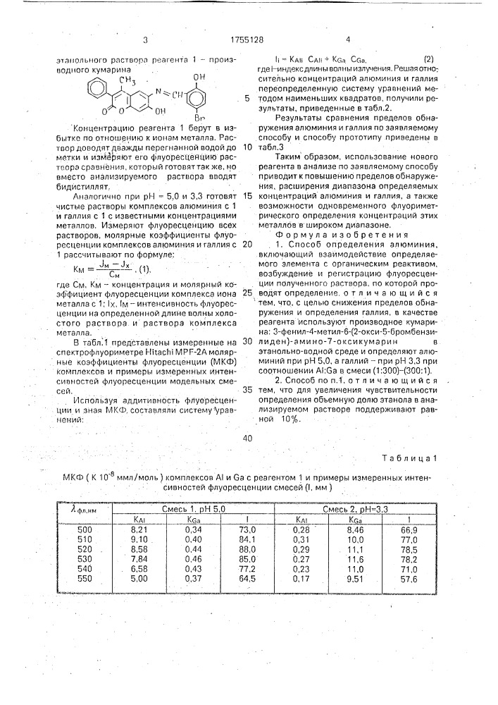 Способ определения алюминия (патент 1755128)