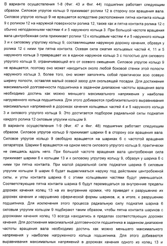 Способ разгрузки колец подшипника качения от действия центробежных сил (варианты) и подшипник качения (варианты) (патент 2398976)