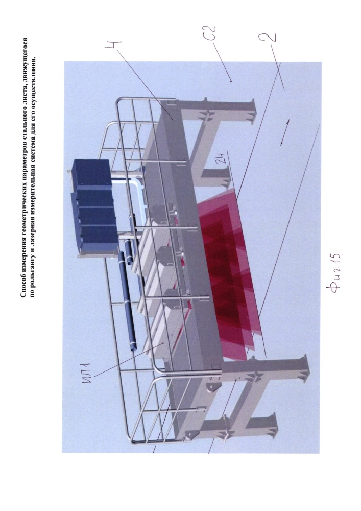 Способ измерения геометрических параметров стального листа, движущегося по рольгангу, и лазерная измерительная система для его осуществления (патент 2621490)