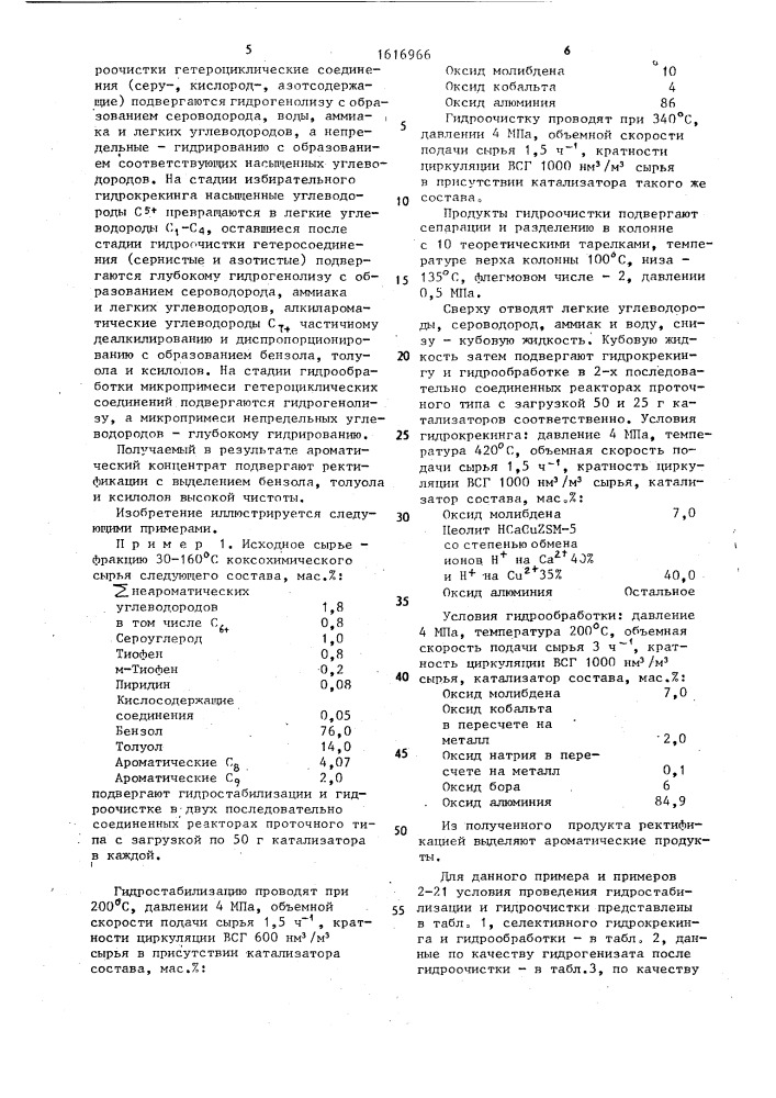 Способ переработки фракций ароматических углеводородов коксохимического или сланцехимического сырья (патент 1616966)