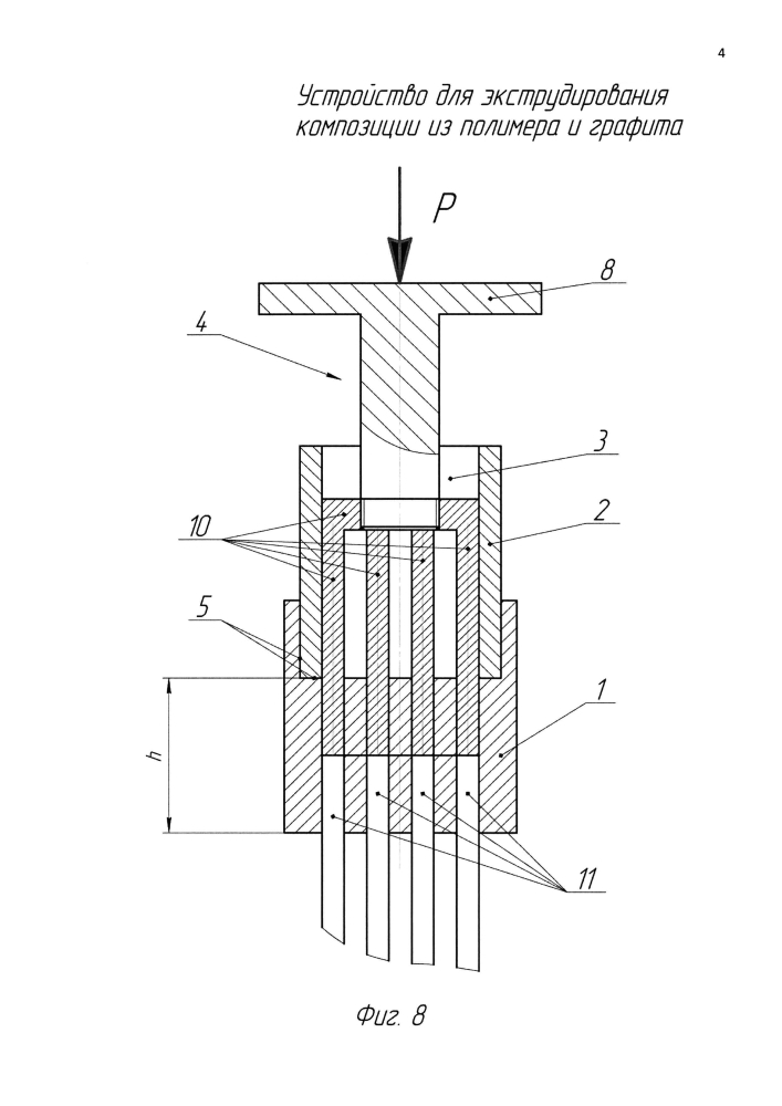 Устройство для экструдирования композиции из полимера и графита (патент 2595679)