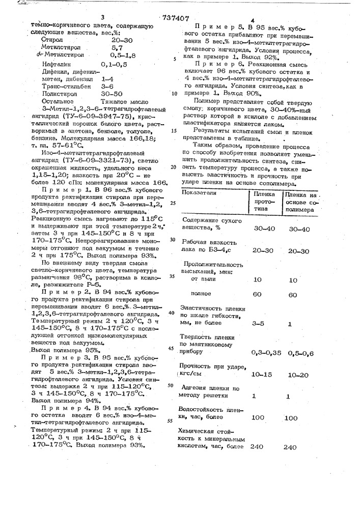 Способ получения сополимеров (патент 737407)