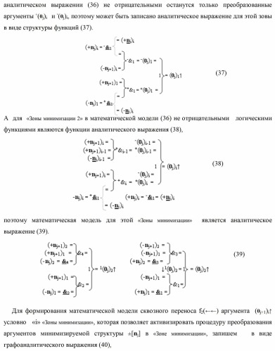 Способ формирования преобразованных аргументов аналоговых сигналов (0j)i и (0j+1)i сквозного параллельного переноса f(  ) для преобразования позиционно-знаковых аргументов аналоговых сигналов &#177;[nj]f(+/-) в условной &quot;i&quot; зоне минимизации и функциональная структура для его реализации (варианты) (патент 2420868)