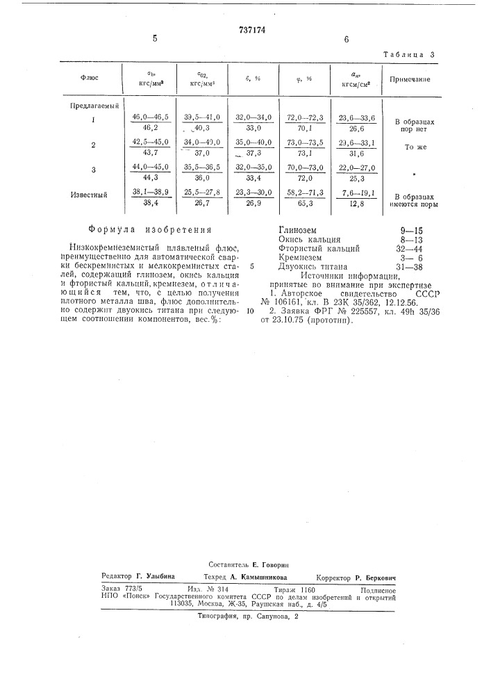 Низкокремнеземнистый плавленный флюс (патент 737174)