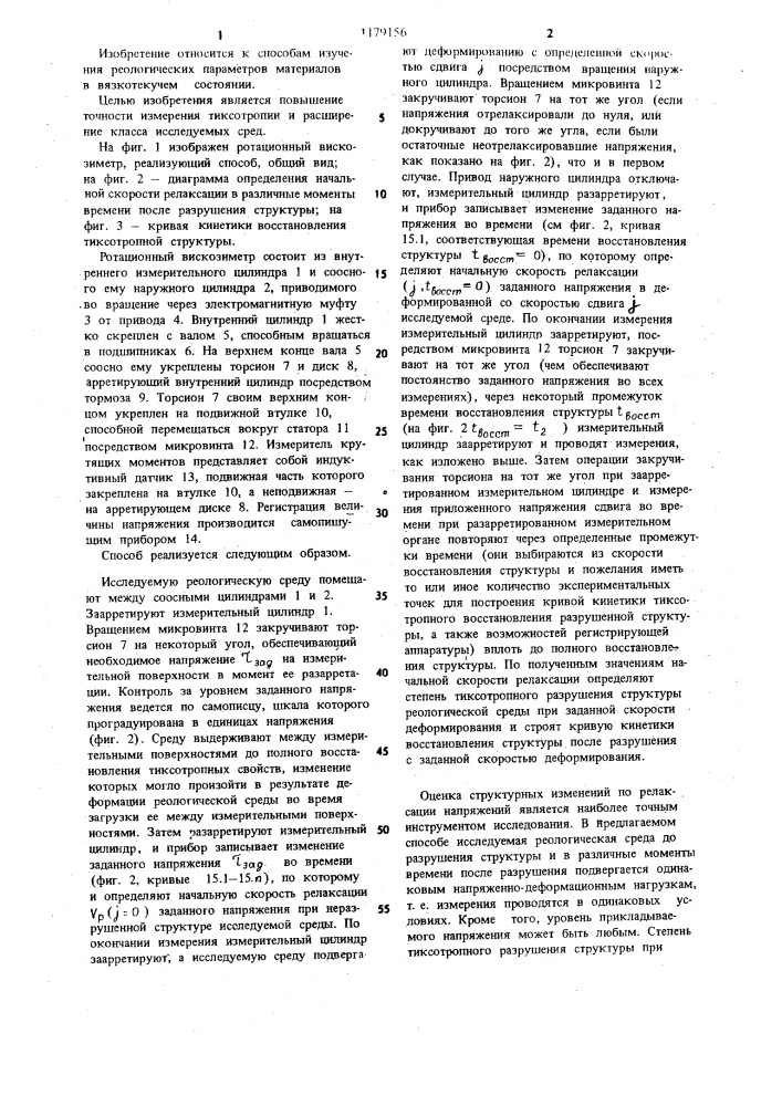 Способ измерения тиксотропии (патент 1179156)