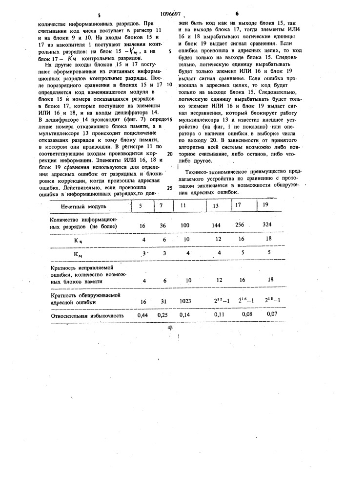 Запоминающее устройство с автономным контролем (патент 1096697)