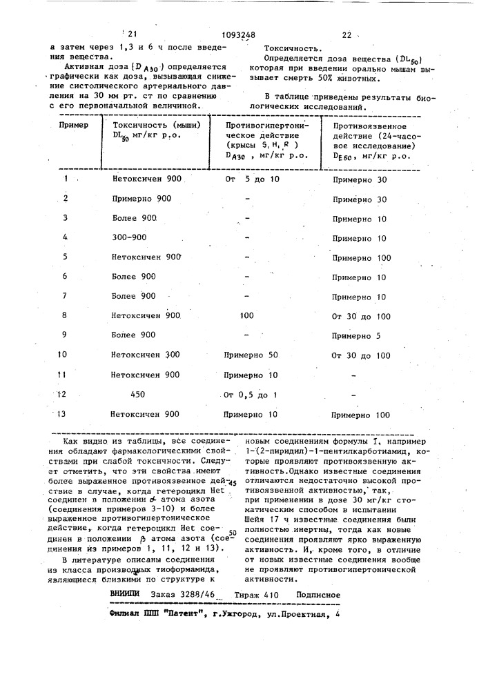 Способ получения производных тиоформамида (патент 1093248)