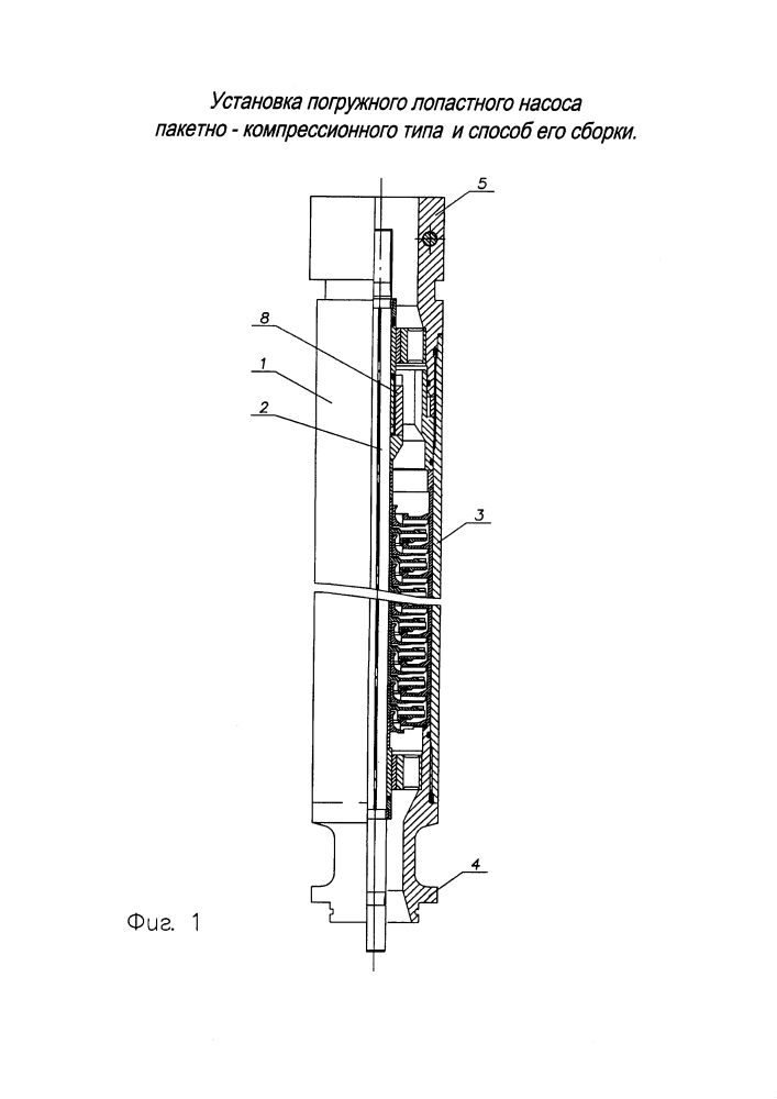Установка погружного лопастного насоса пакетно-компрессионного типа и способ его сборки (патент 2622680)