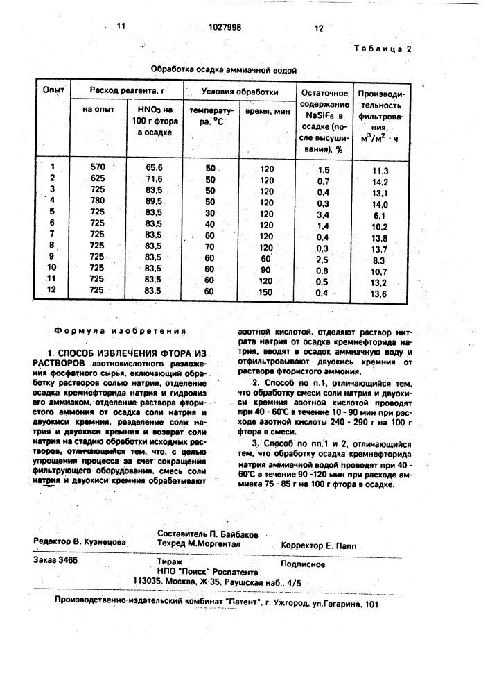 Способ извлечения фтора из растворов (патент 1027998)