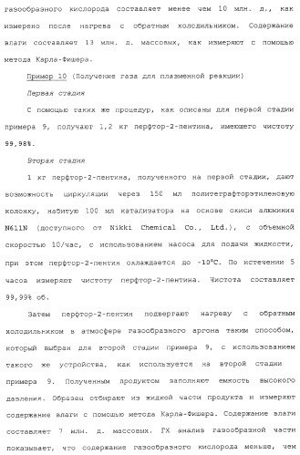 Газ для плазменной реакции, способ его получения, способ изготовления электрической или электронной детали, способ получения тонкой фторуглеродной пленки и способ озоления (патент 2310948)