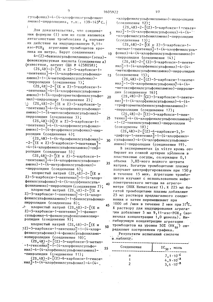 Способ получения производных пирролидина или их солей (патент 1605922)