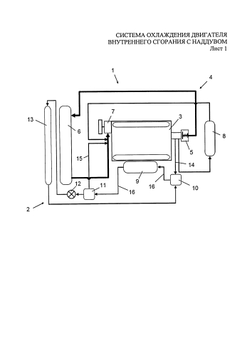 Система охлаждения двигателя внутреннего сгорания с наддувом (патент 2580981)