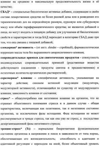 Состав, обладающий модуляторной активностью с соразмерным влиянием, фармацевтическая субстанция (варианты), применение фармацевтической субстанции, фармацевтическая и парафармацевтическая композиция (варианты), способ получения фармацевтических составов (патент 2480214)