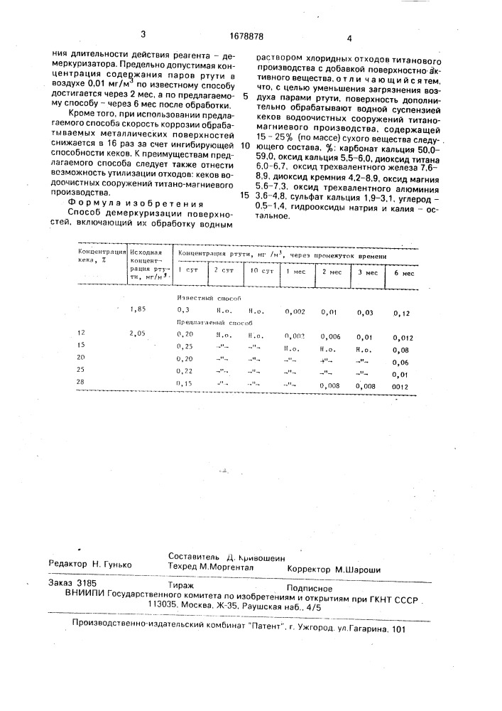 Способ демеркуризации поверхностей (патент 1678878)