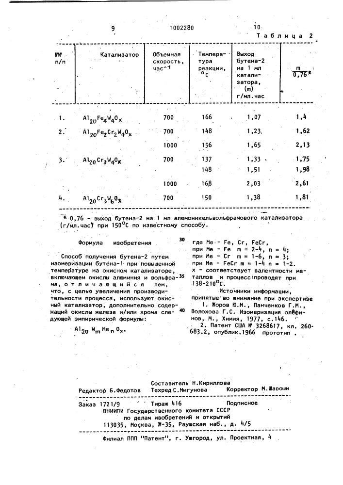 Способ получения бутена-2 (патент 1002280)