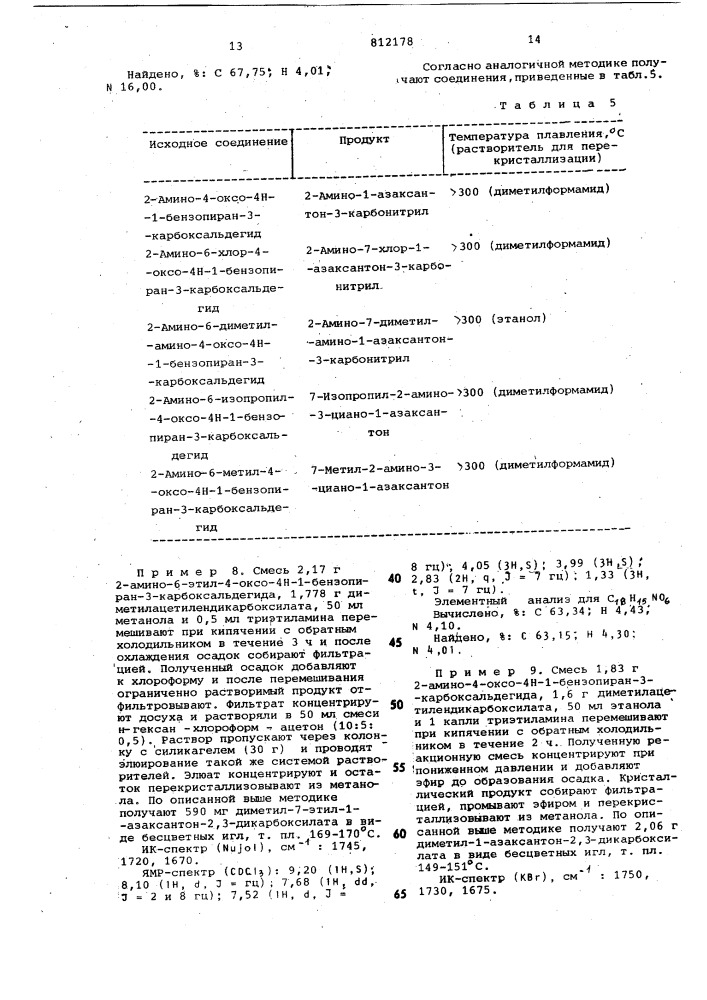 Способ получения производных 1- азаксантон-3-карбоновой кислотыили их солей c алифатическими ами-нами (патент 812178)