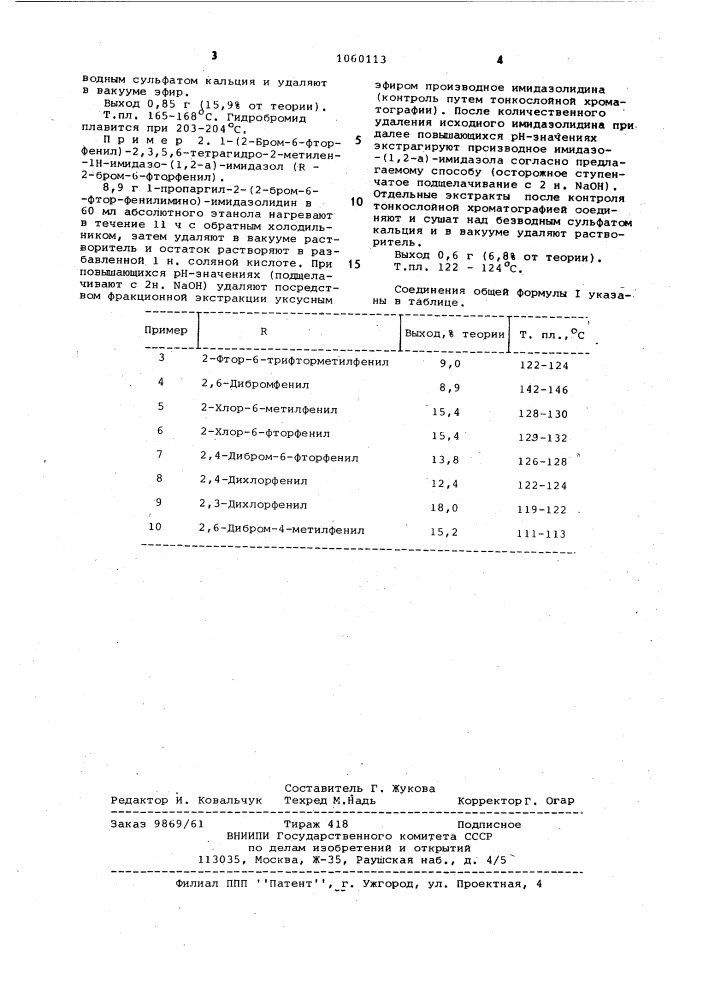 Способ получения 1-замещенных 2-метилен-1 @ -2,3,5,6- тетрагидроимидазо [1,2- @ ] имидазолов или их солей (патент 1060113)