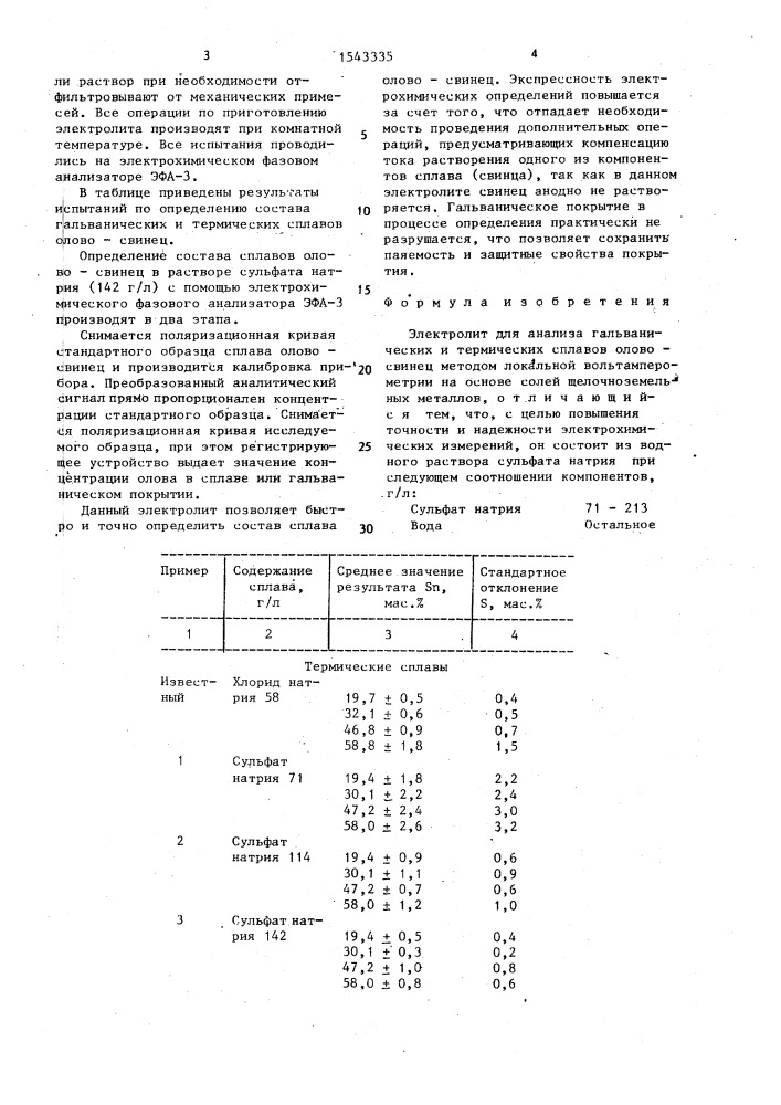 Электролит для анализа гальванических и термических сплавов олово - свинец методом локальной вольтамперометрии (патент 1543335)