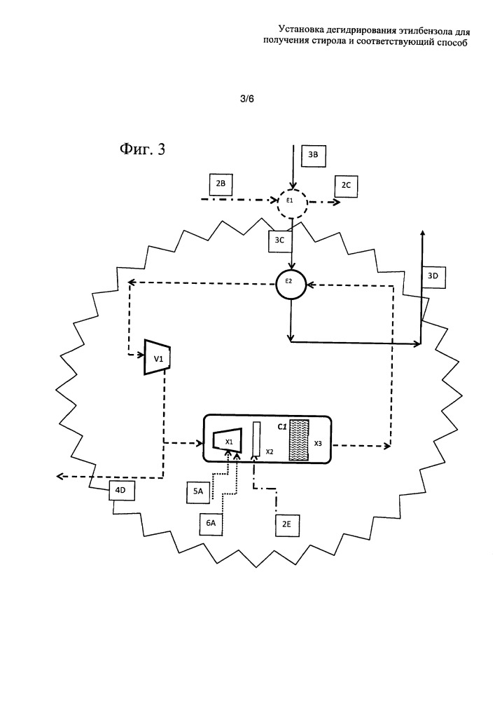 Установка дегидрирования этилбензола для получения стирола и соответствующий способ (патент 2659255)