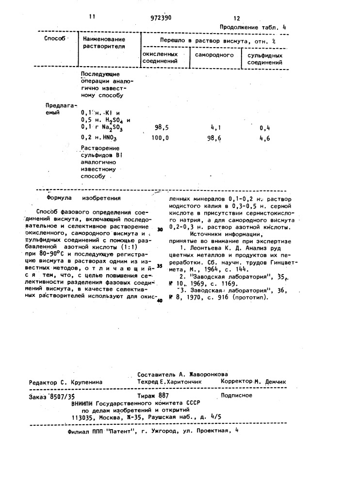 Способ фазового определения соединений висмута (патент 972390)