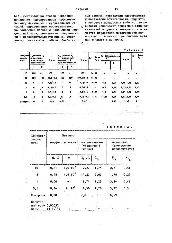 Способ оценки токсичности водных сред (патент 1234770)