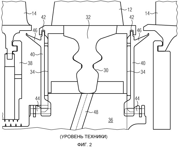 Газовая турбина, снабженная предохранительной пластиной между ножкой лопатки и диском (патент 2499890)