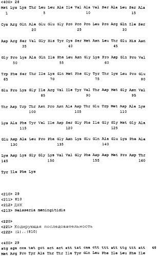 Пептид neisseria meningitidis для терапевтического и диагностического применения (патент 2313535)