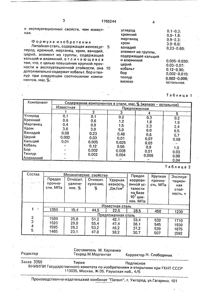 Литейная часть (патент 1765244)