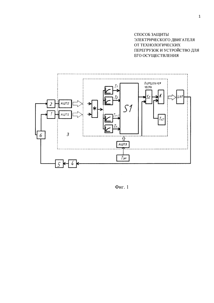 Способ защиты электрического двигателя от технологических перегрузок и устройство для его осуществления (патент 2637931)