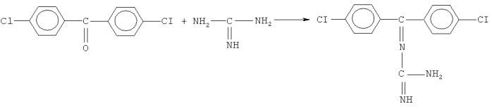 Кетимины на основе 4,4&#39;-дихлорбензофенона, гуанидина или аминогуанидина и способ их получения (патент 2477272)