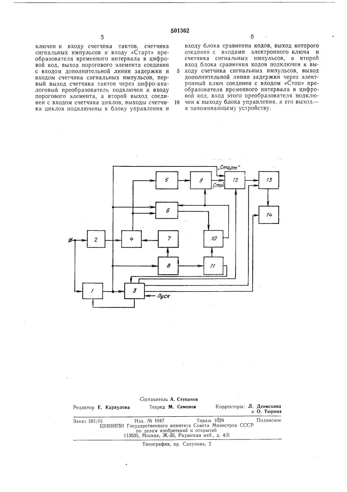 Устройство для регистрации формы повторяющихся сигналов наносекундной длительности (патент 501362)