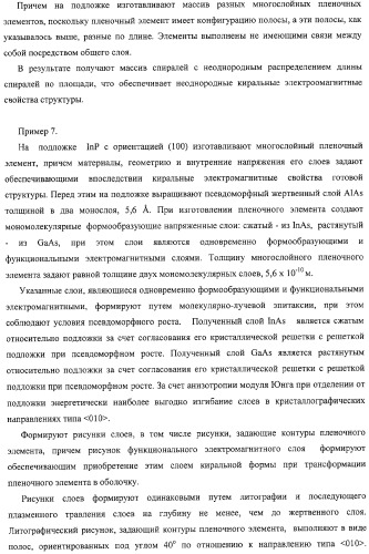 Структура с киральными электромагнитными свойствами и способ ее изготовления (варианты) (патент 2317942)