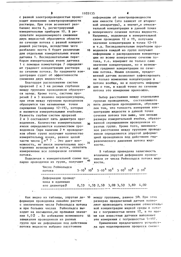 Устройство для измерения концентрации раствора жидкости в потоке (патент 1103135)