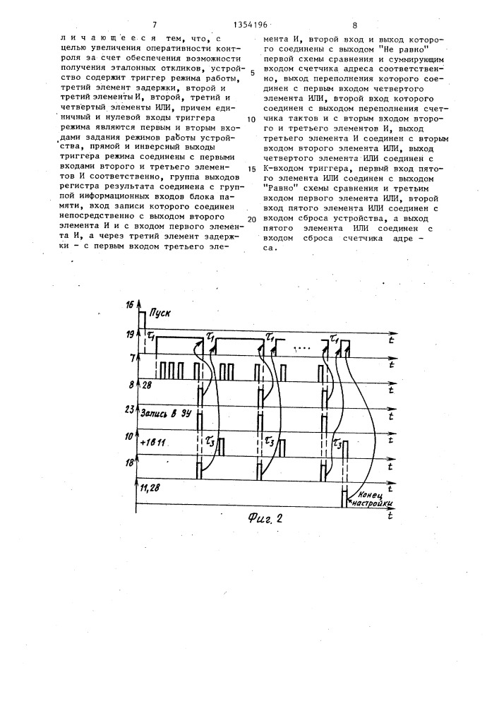 Устройство для контроля цифровых блоков (патент 1354196)