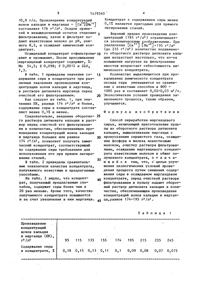 Способ переработки марганцевого сырья (патент 1479540)