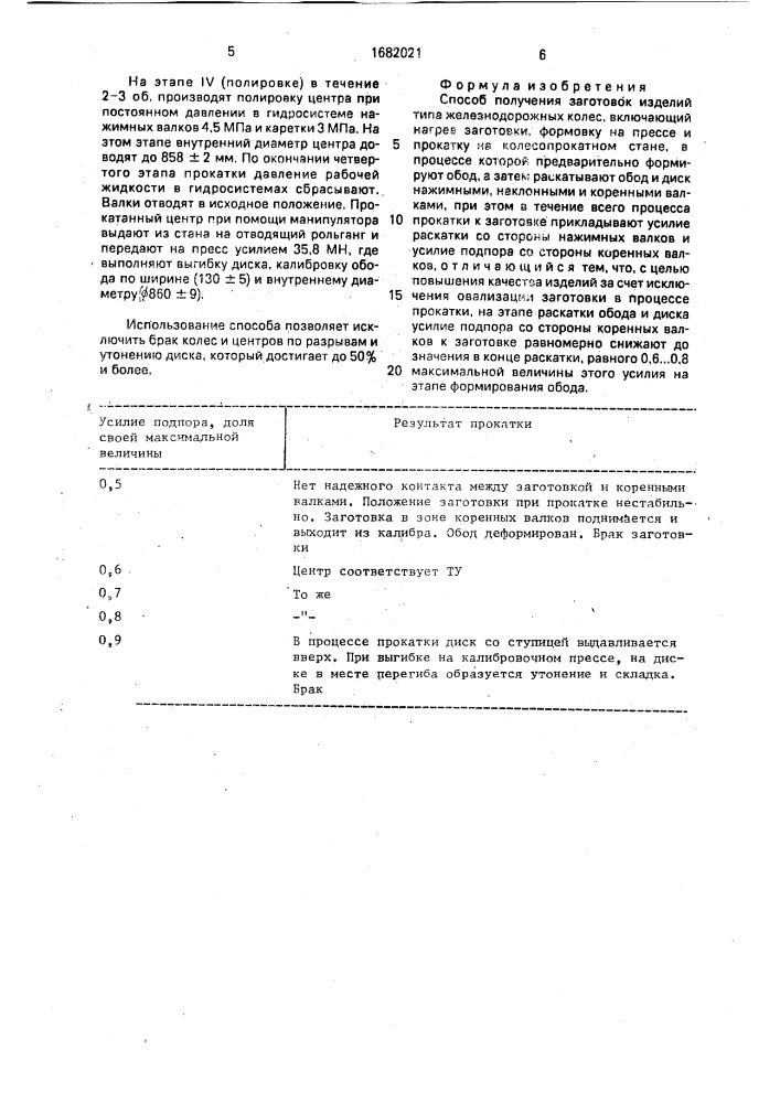 Способ получения заготовок изделий типа железнодорожных колес (патент 1682021)