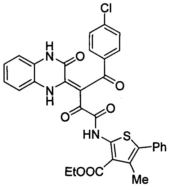 Способ получения (z)-этил 2-(4-(4-хлорфенил)-2,4-диоксо-3-(3-оксо-3,4-дигидрохиноксалин-2(1н)-илиден)бутанамидо)-4-метил-5-фенилтиофен-3-карбоксилата (патент 2644944)