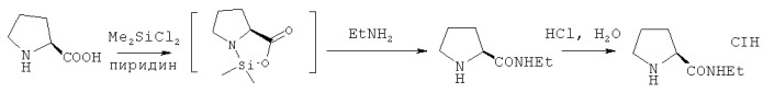 Способ получения гидрохлорида этиламида l-пролина (патент 2527454)