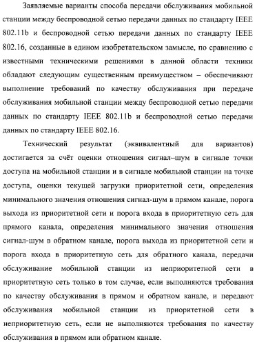 Способ передачи обслуживания мобильной станции между беспроводной сетью передачи данных по стандарту ieee 802.11b и беспроводной сетью передачи данных по стандарту ieee 802.16 (варианты) (патент 2321172)