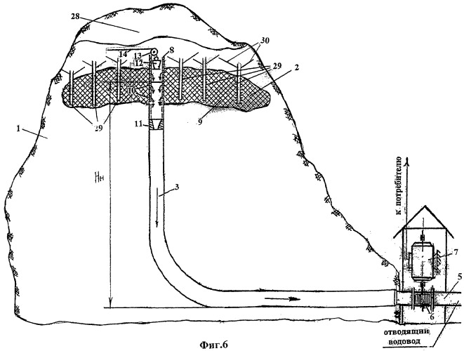 Деривационная скважинная гидроэлектростанция (патент 2431015)