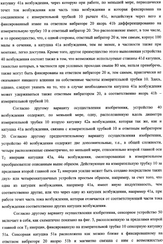 Кориолисов массовый расходомер, способ измерения массового расхода протекающей в трубопроводе среды, применение массового расходомера и способа измерения массового расхода протекающей в трубопроводе среды (патент 2339916)