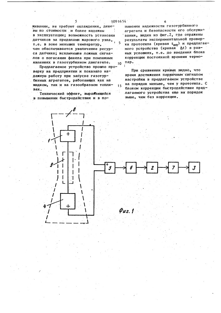 Устройство защиты газотурбинного агрегата (патент 1091654)