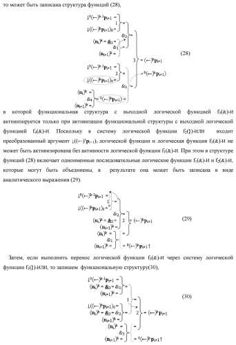 Функциональная структура сквозного переноса f1(  )i+1 и f2(  )i условно &quot;i+1&quot; и условно &quot;i&quot; разрядов &quot;k&quot; группы аргументов множимого [ni]f(2n) предварительного сумматора f ([ni]&amp;[ni,0]) параллельно-последовательного умножителя f ( ) (варианты) (патент 2445680)