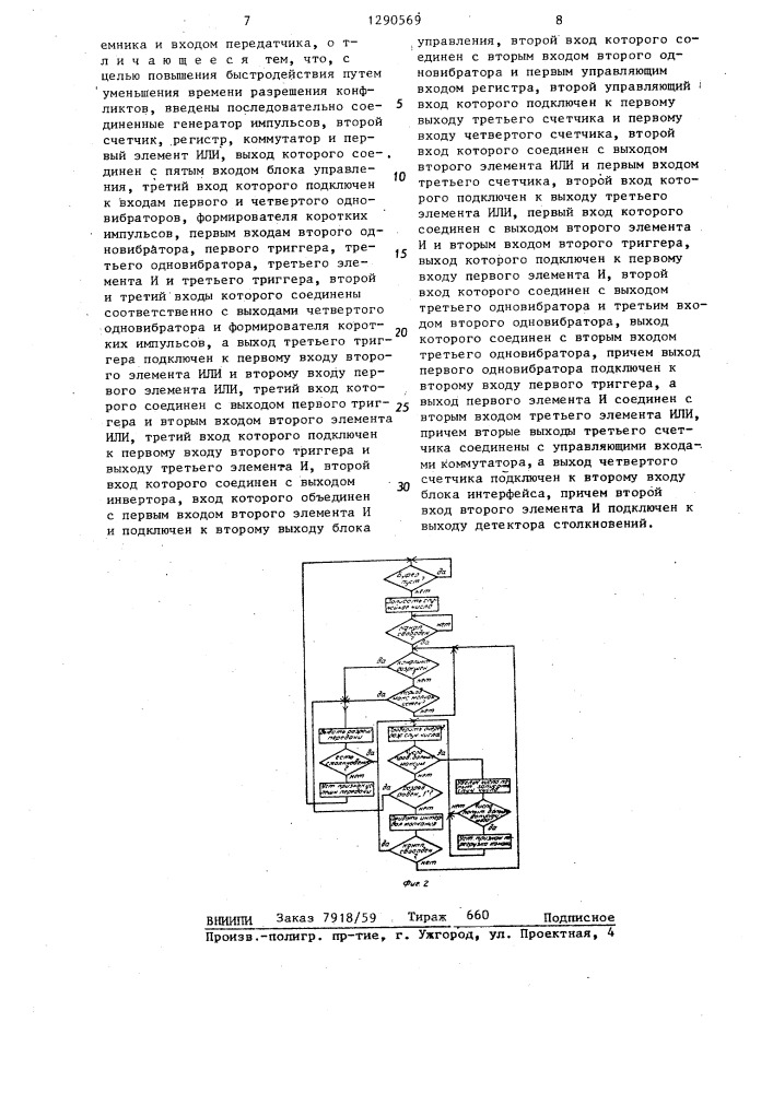Устройство управления доступом к общему каналу связи (патент 1290569)