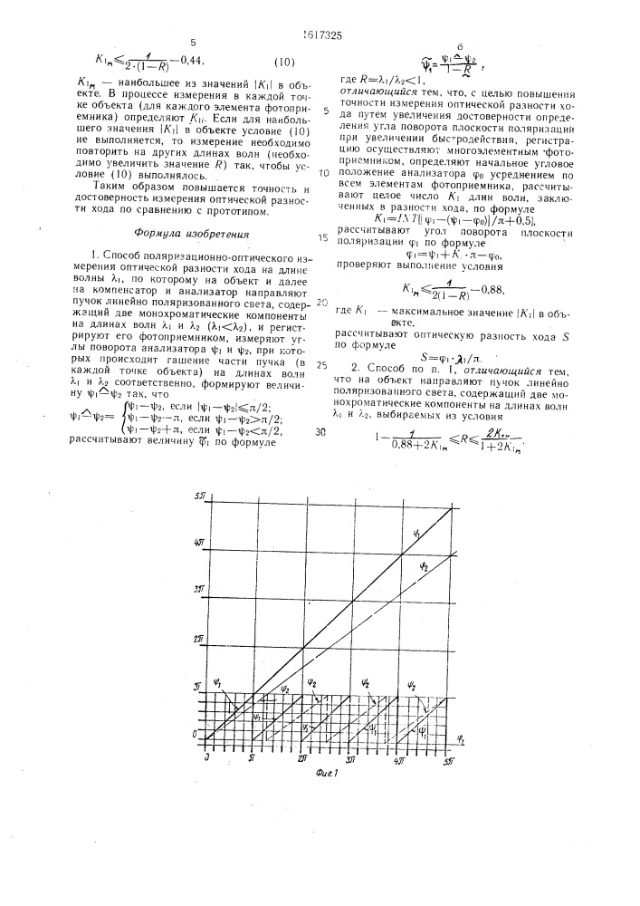 Способ поляризационно-оптического измерения оптической разности хода (патент 1617325)