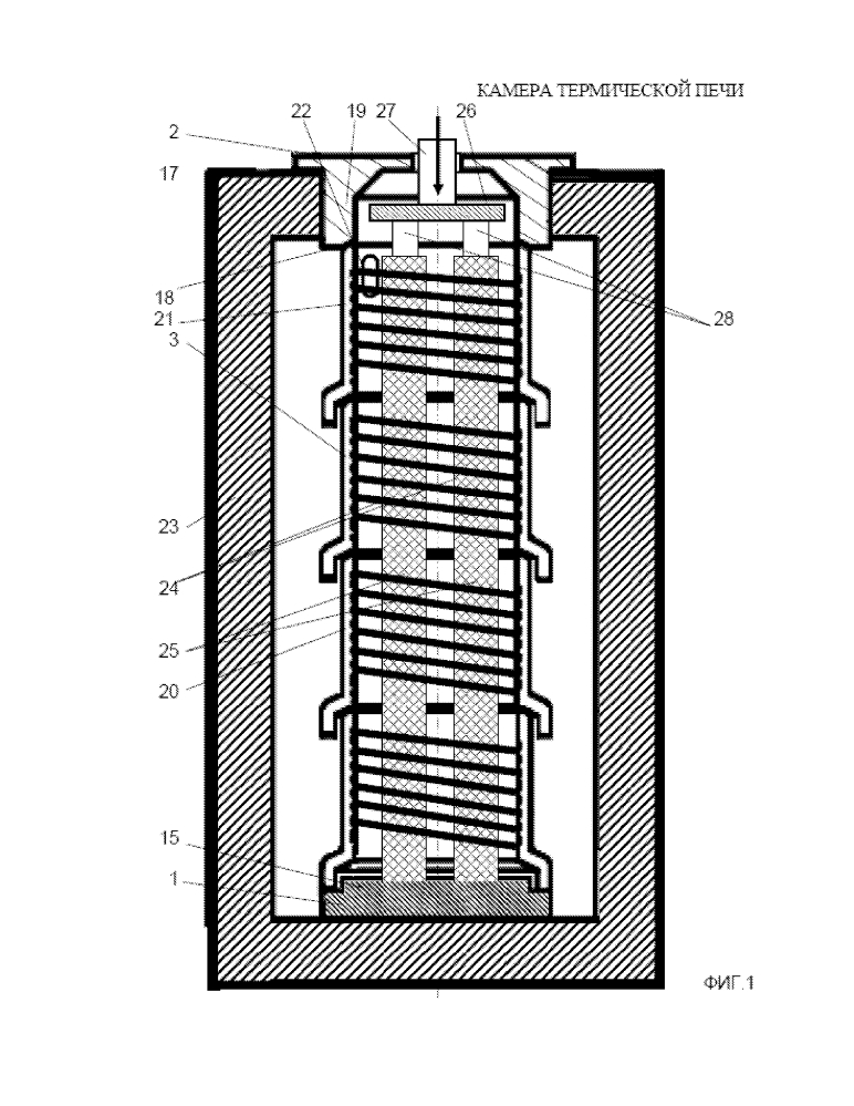 Камера термической печи для высокотемпературной обработки стержневых деталей (патент 2604078)