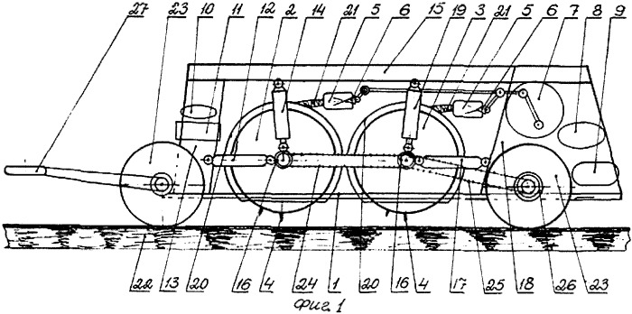 Каток с подвижными шпорами для подготовки оснований под автозимники на болотах (патент 2349701)